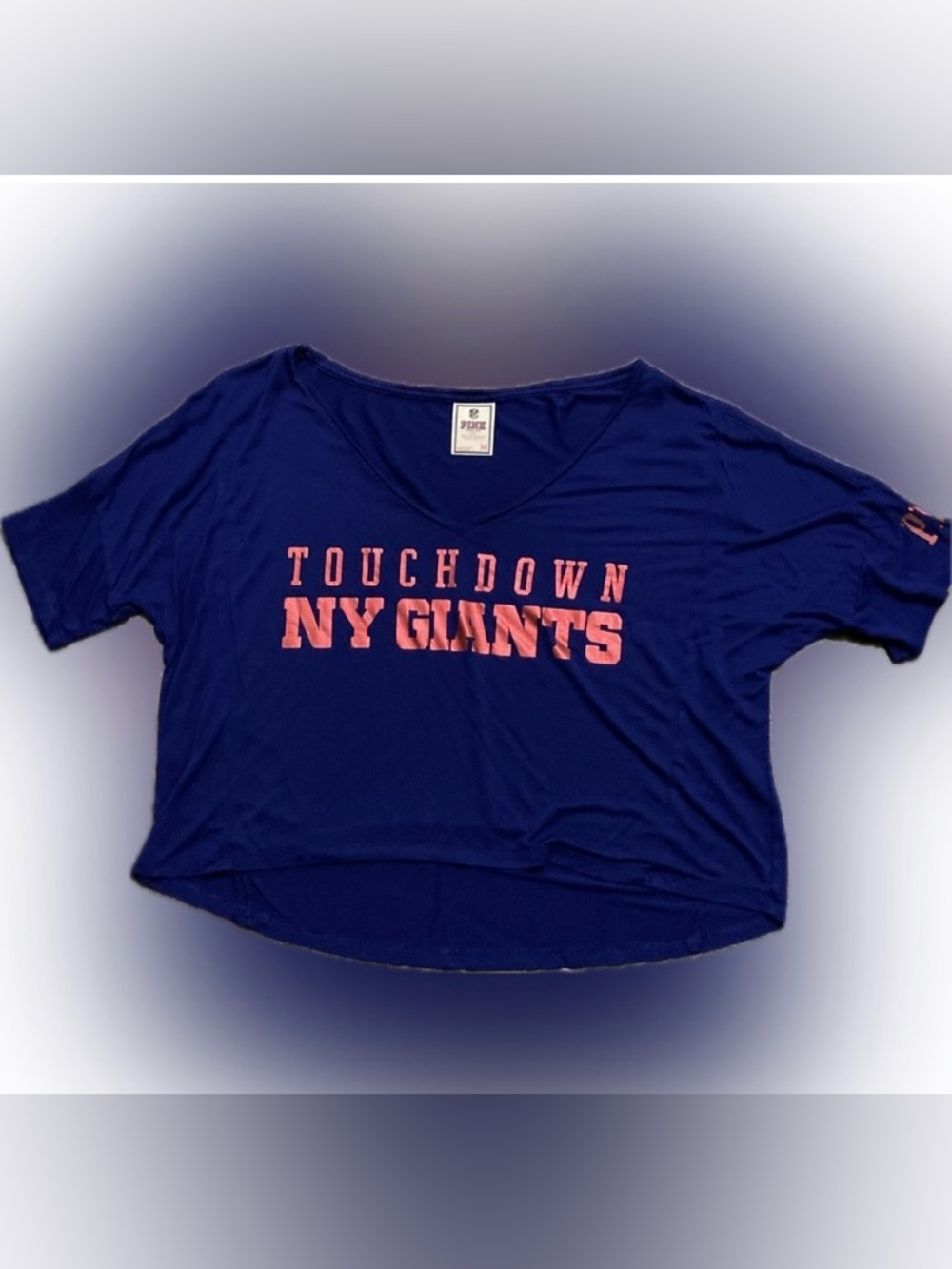 Victoria's Secret PINK New York Giants "Touchdown" V-neck t-shirt Women’s Size M
